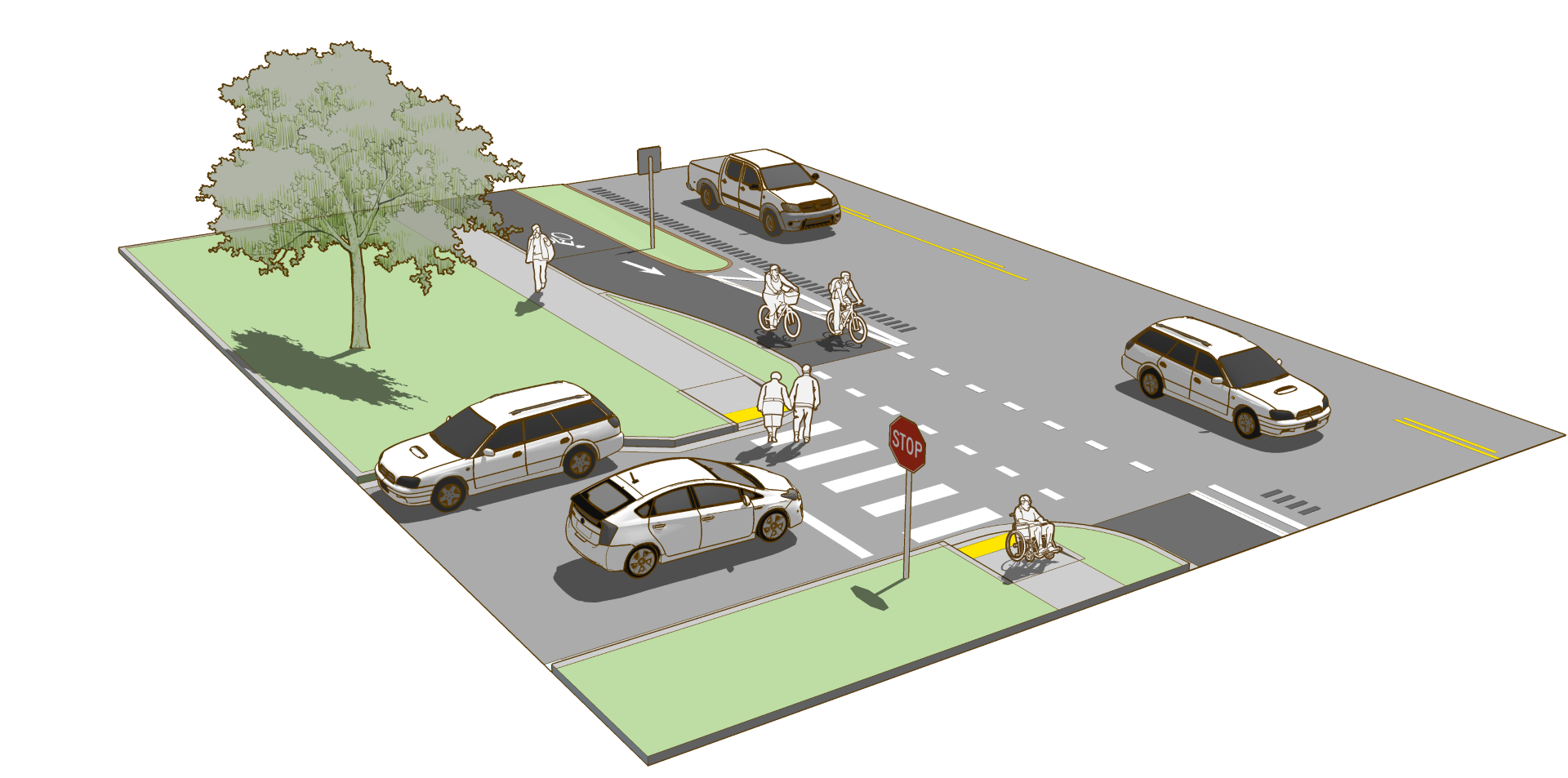 Pedestrian and Bicycle Safety Islands :: Minneapolis Street Guide