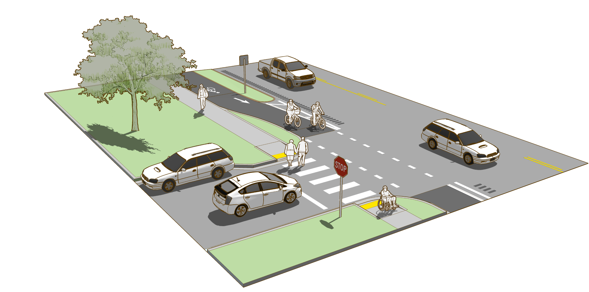 Protected cycle online lanes