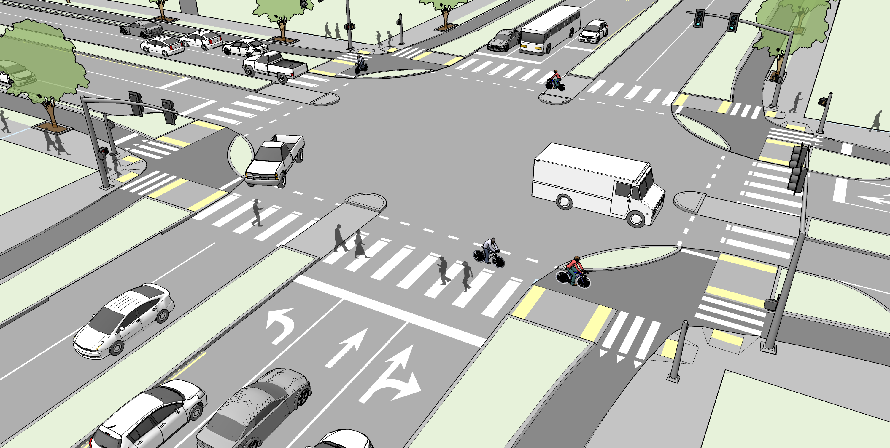 pedestrian crossing intersection